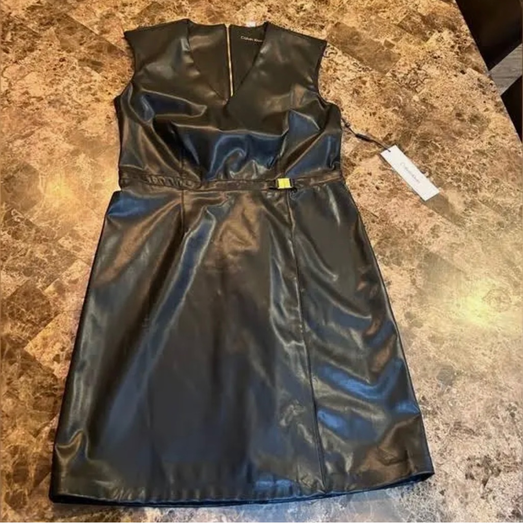 Women's Calvin Klein Dresses Calvin Klein Faux Leather Dress